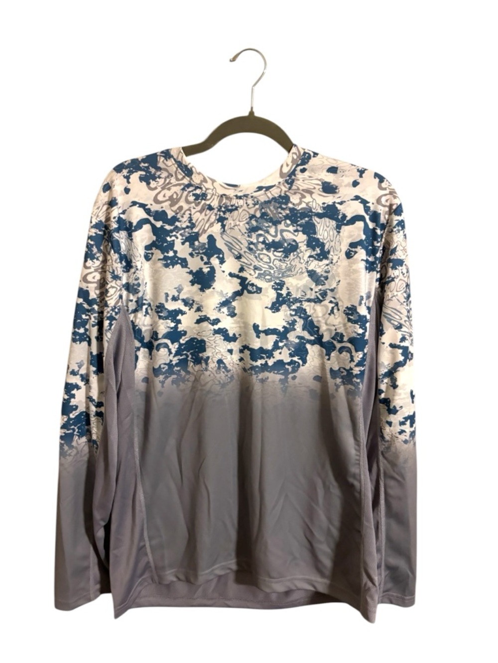 Huk Fishing Icon x Tide Long‎ Sleeve Gray Blue Camo Shirt Men’s Medium